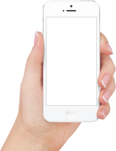 Eine Hand hält ein Smartphone